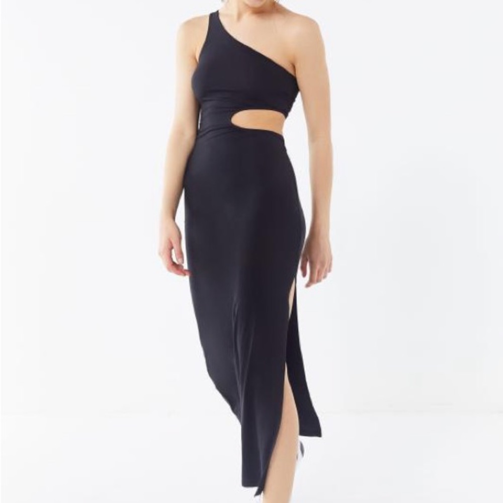 urban outfitters tony cut out one shoulder midi dress
